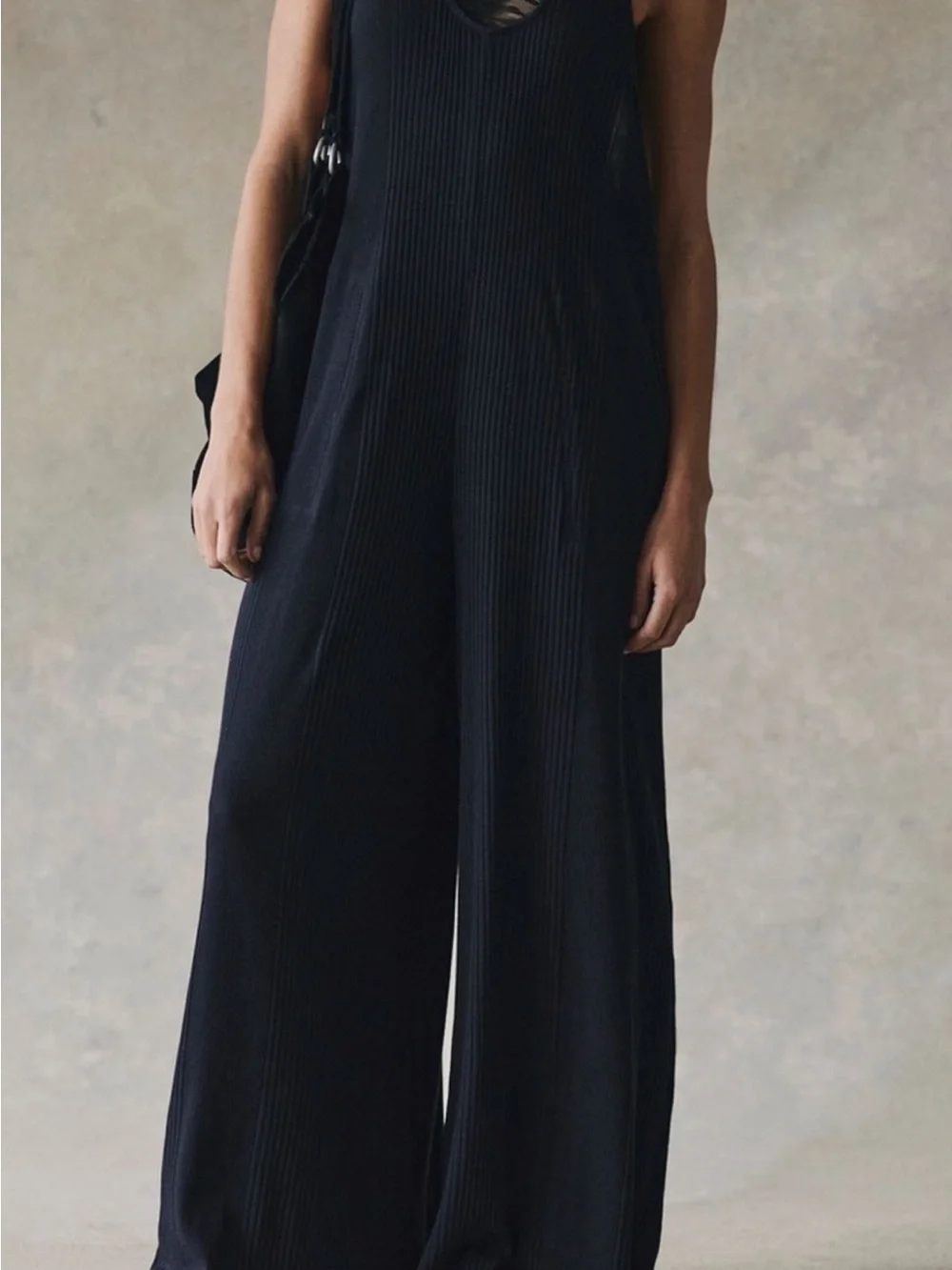 Free People Zena OneJumpsuit black ribbed